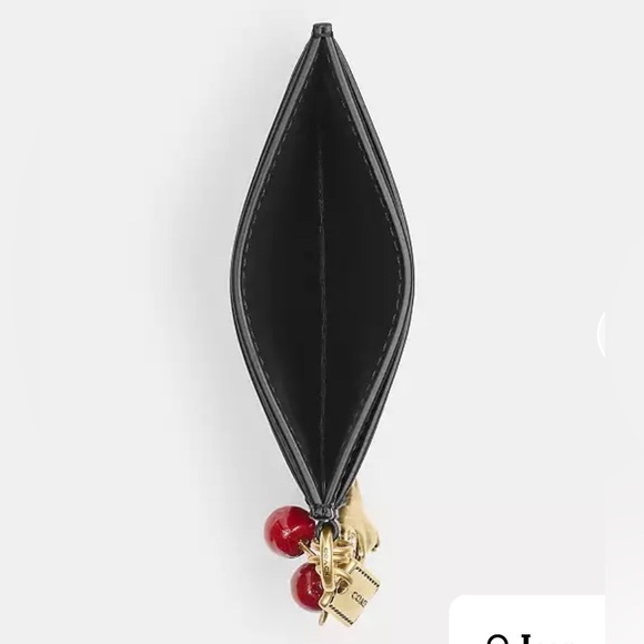 COACH Essential Card Case In Black Spazzolato Leather With CHARMS BNWT - Picture 4 of 5